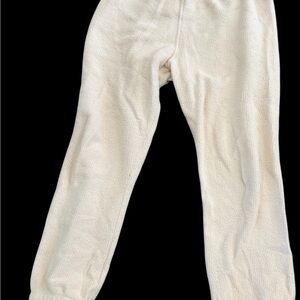 perfectwhitetee Cream Cozy Fleece Joggers